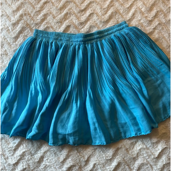 fab'rik Chay Pleated Aqua Teal Blue A-Line Skirt Size Medium - Picture 8 of 14
